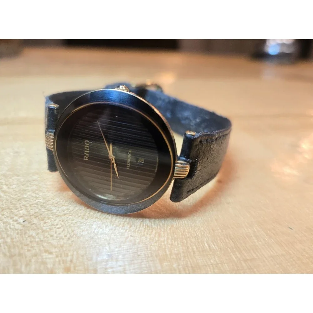 Rare RADO Florence 152.3694.2 Quartz Black Watch 32mm. New Battery Installed